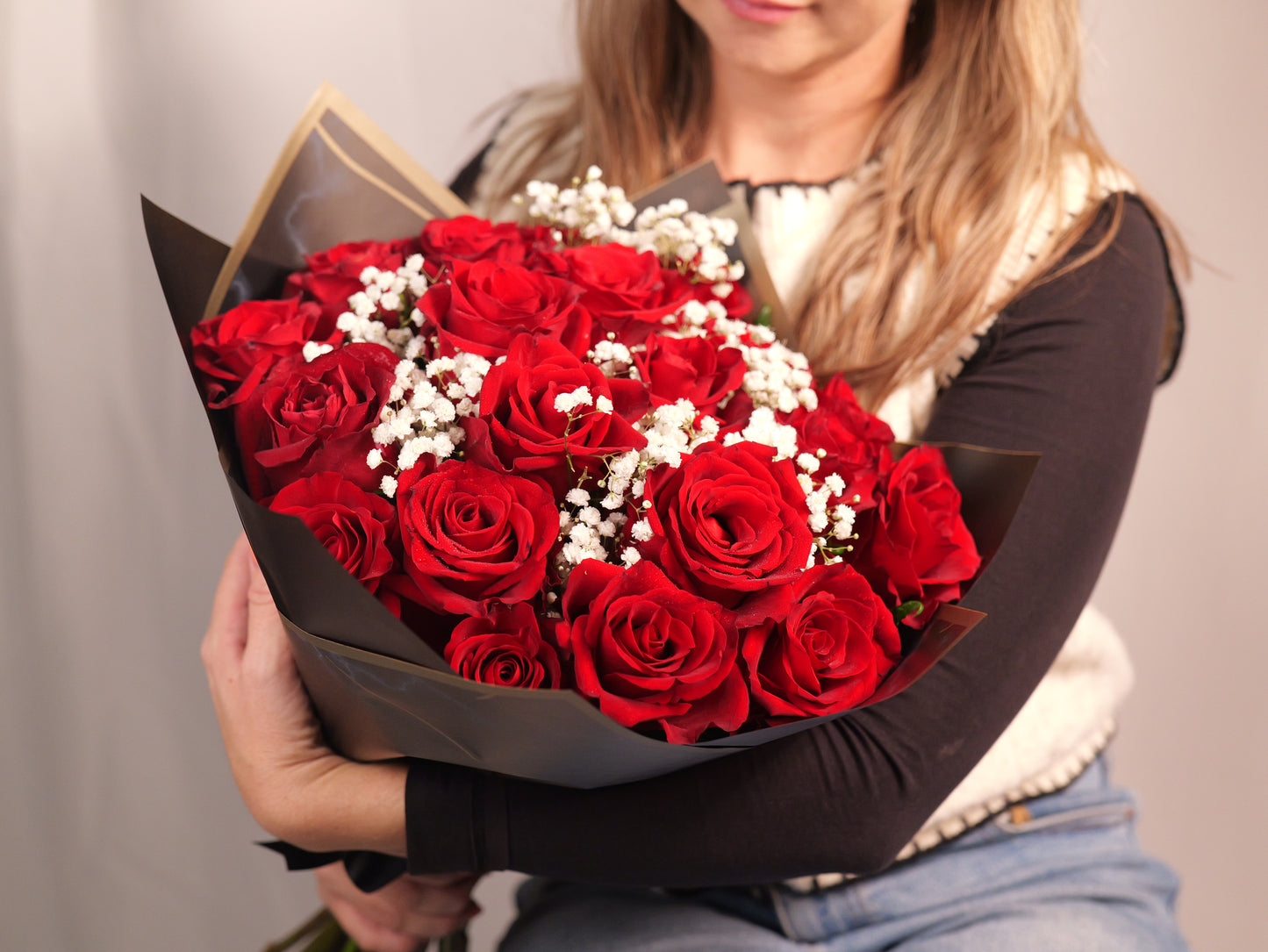 20 Red Roses & Gyps