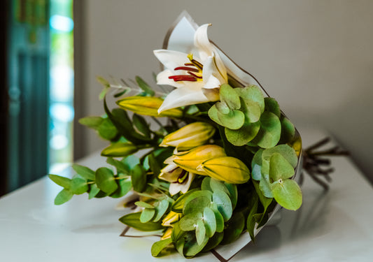 Lillies and Euaclyptus