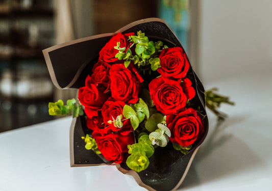 Red Roses and Eucalyptus