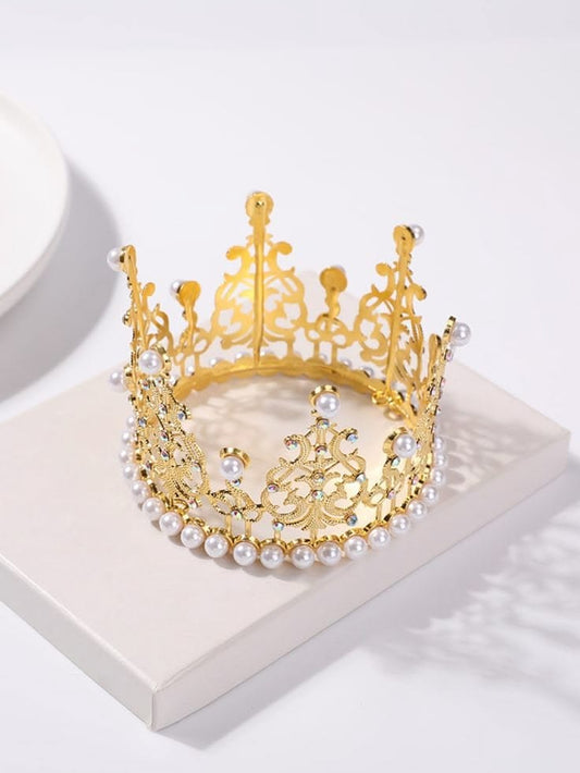 Golden Crown with Beads (+-8cm x 8cm)